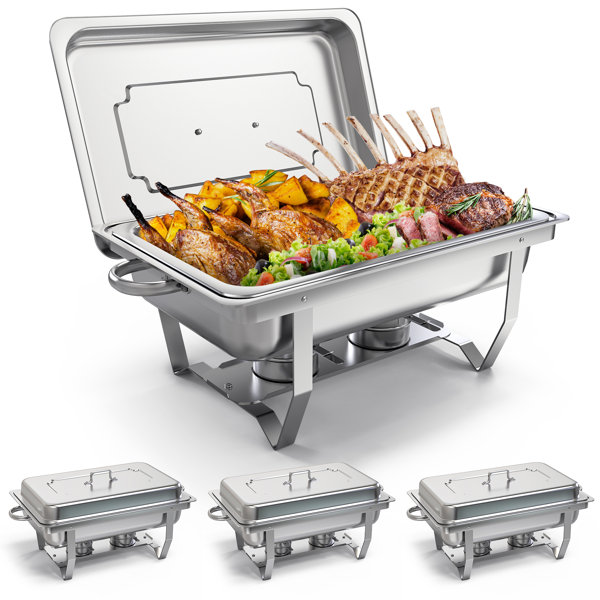 The Party Aisle™ Stainless Steel 10 Quarts Rectangle Chafing Dish Wayfair
